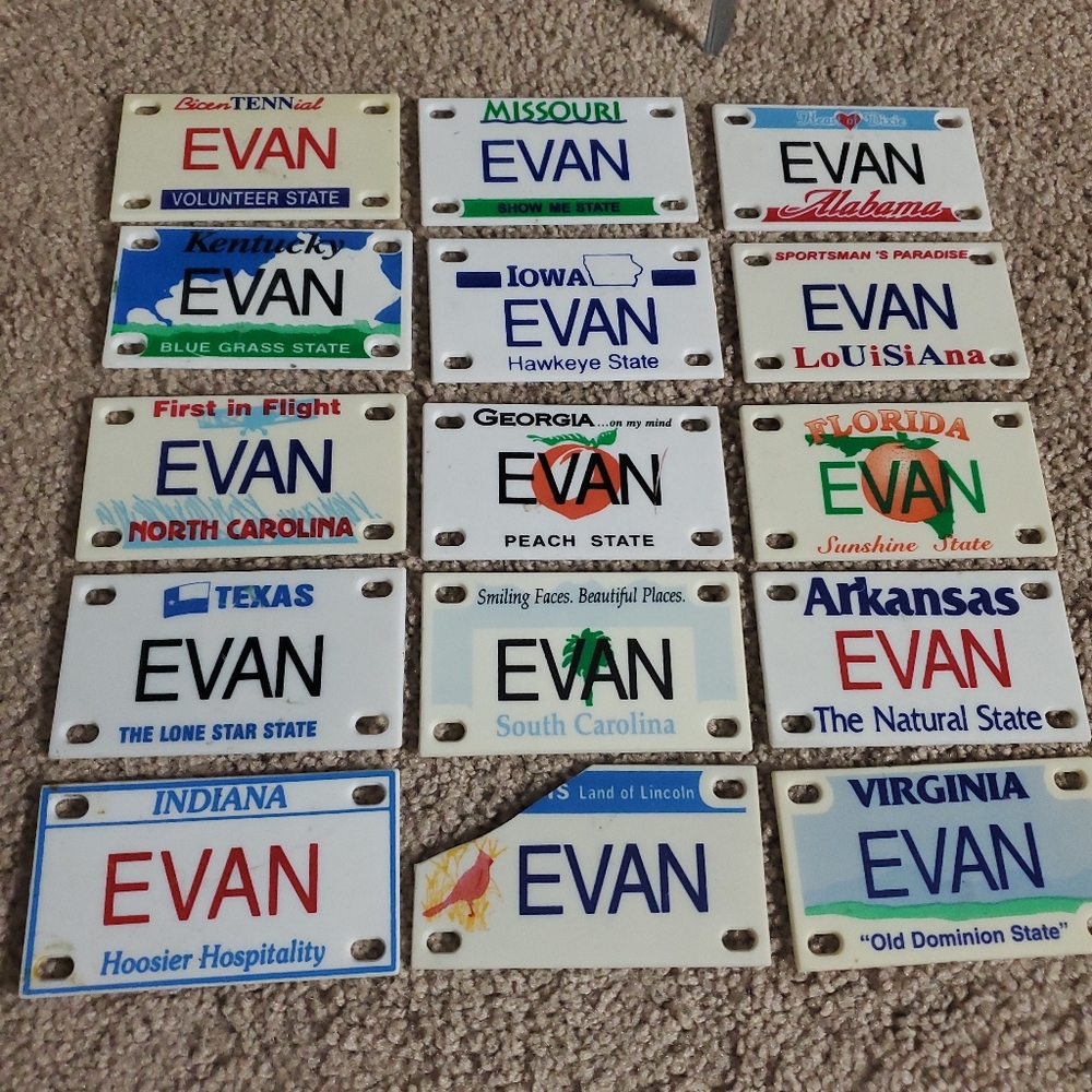 15 tiny state personalized name plates